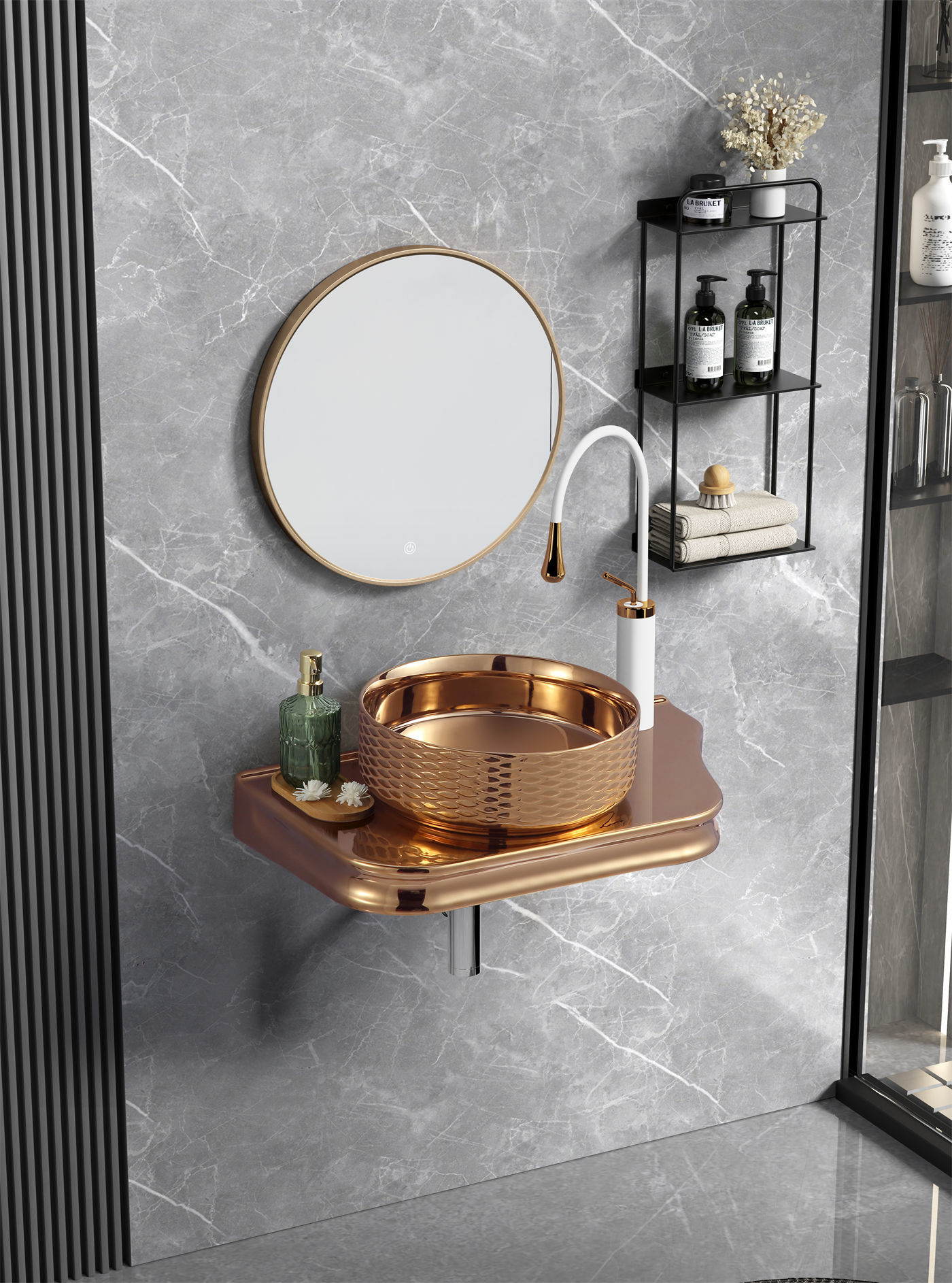 GTA-021G - Bohlin Pattern Rose Gold