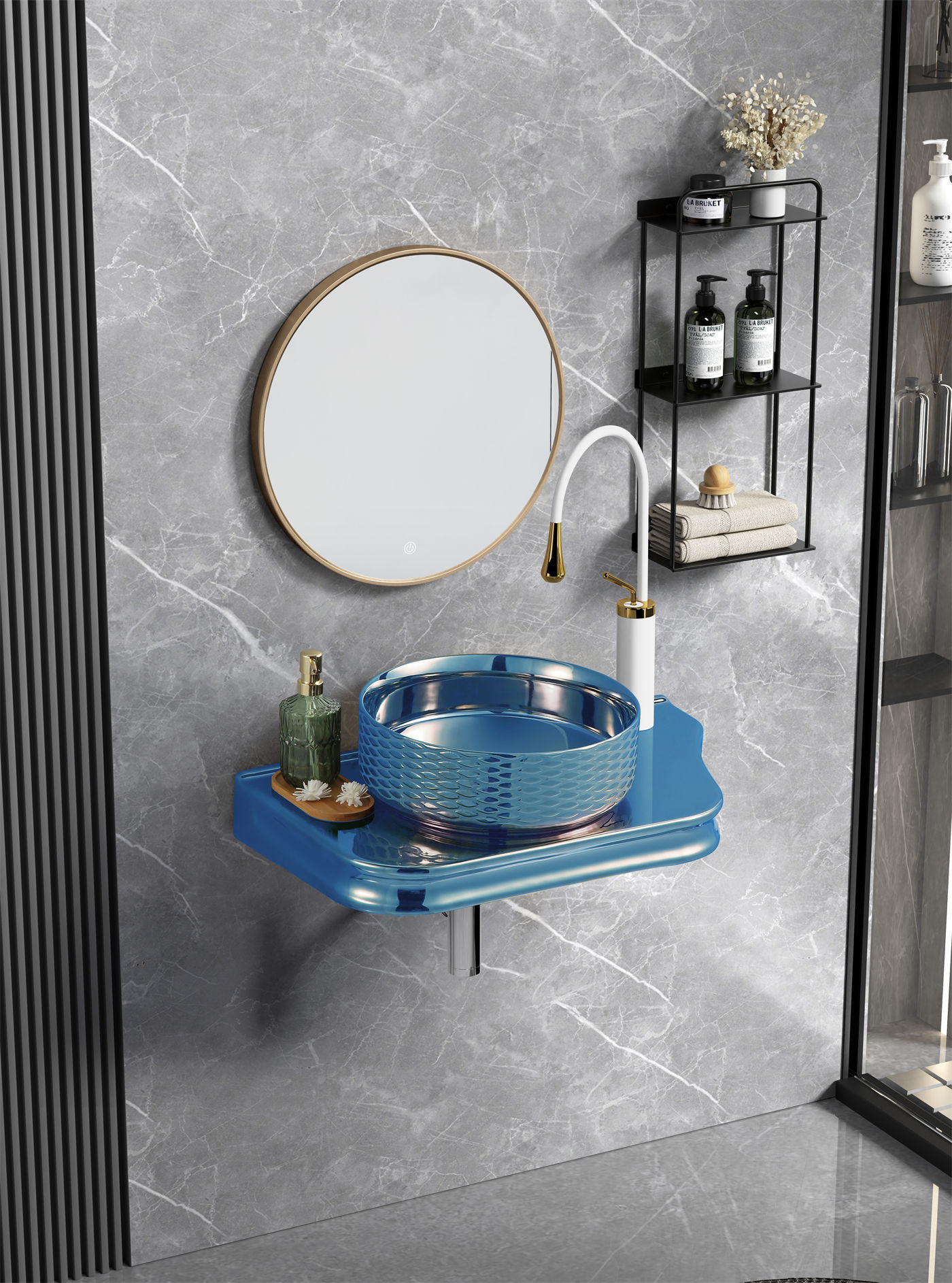 GTA-021G-Blue Diamond Pattern